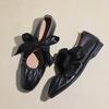 Fashion Silver ballet shoes for women, outdoor wear, elegant evening style, shallow-mouth French flat-soled Mary Jane shoes for women