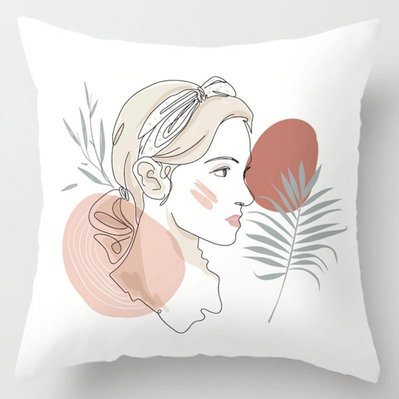 Square Pillow Cushion Living Room Sofa Pillow Simple Character Pillow Case Bedroom Window Sill Bay Window