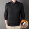 Pierre Cardin Men's Faux Two-Piece Fleece Lined Polo Shirt