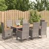 Vidaxl 9-Cz. Garden Furniture Set With Cushions, Pe Rattan, Grey