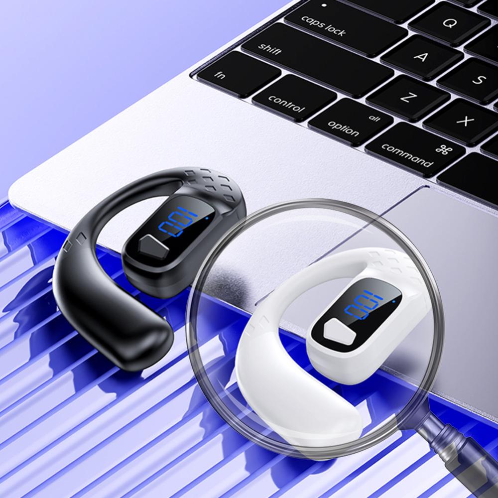 Handsfree Headset Bluetooth-Compatible Earpiece Noise Canceling Sports Headphone Waterproof HiFi Stereo Earbud for IPhone/Huawei