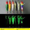 10Pcs Squid Jig Set 8Cm Luminous Uv Shrimp Lure Horizontal Fishing Bait For Cuttlefish Octopus Sea Tackle
