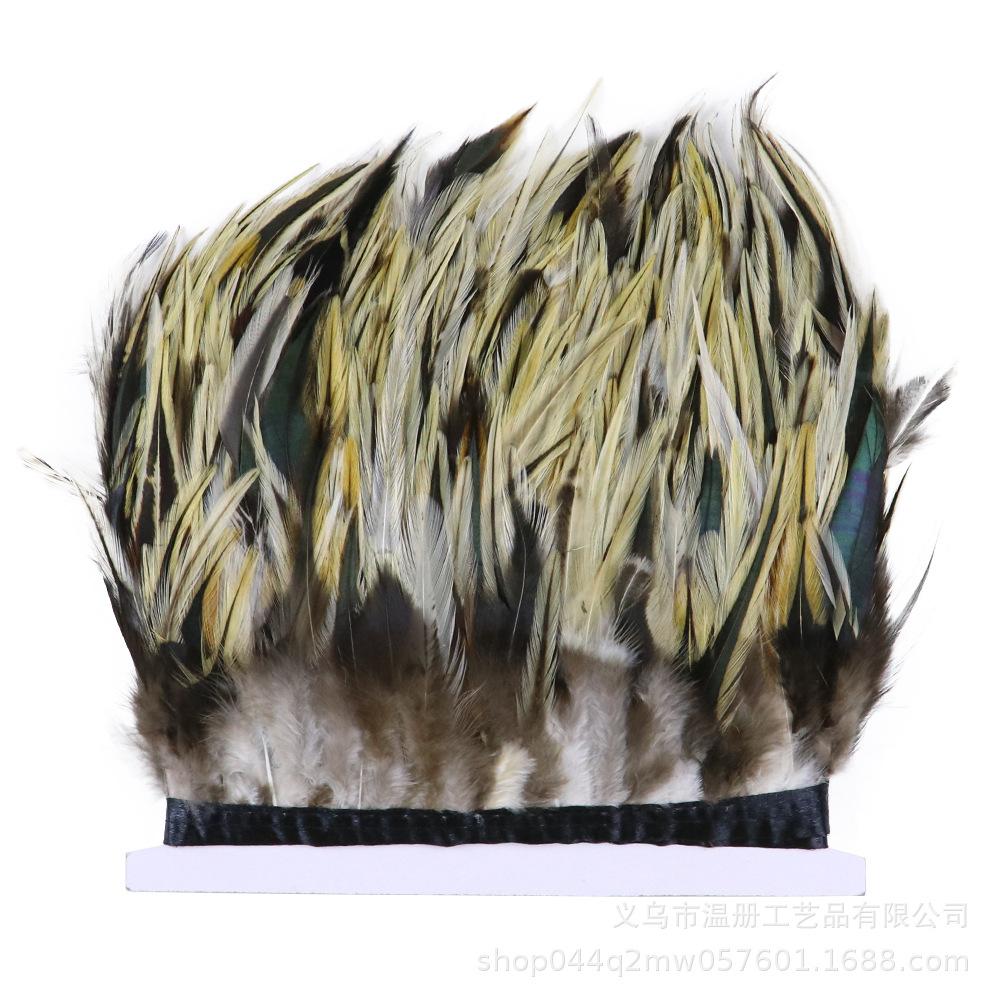 

10-13Cm Silver Edge Pointed Cloth Edge Clothing Accessories Pendant Material High Quality Chicken Feather Lace Handicraft