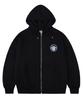 Graver [Unisex] Big Line Bear Smile Wappen Zip-Up Hoodie_Black