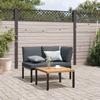 VidaXL Garden Lounge Set 2 Pcs with Cushions Black Aluminium, Garden Sofa Set, Patio Sofa Set, 3283702