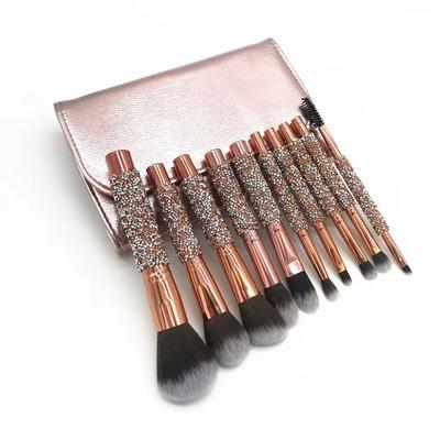 10 Stück Make-up Pinsel Set Komplettes Set Make-up Werkzeuge Wickelbohrer Weiche Borsten Pinsel mit Tasche Anfänger Tragbar