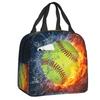 Kids Cartoon Basketball Insulated Lunch Bag Portable Handheld Cooler School Picnic Outdoor Sports