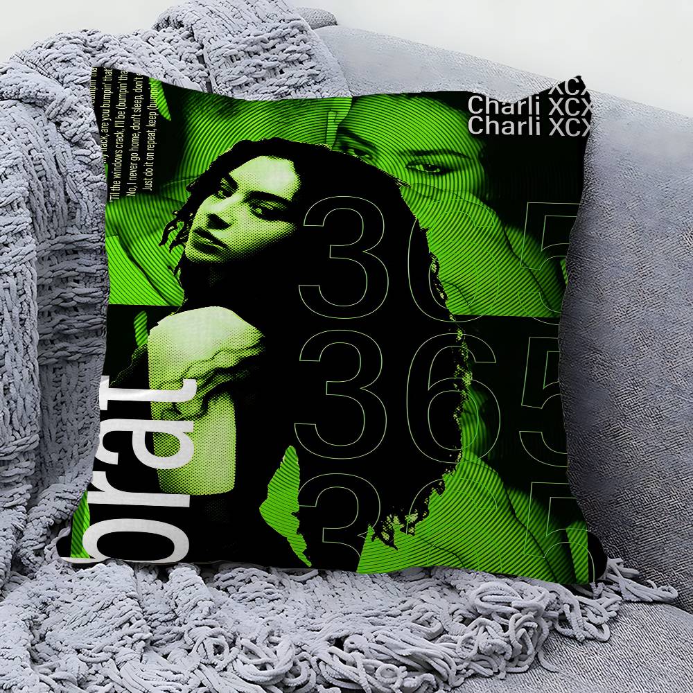 Singer C-CHARLI XCX Personalized Picture Text Home Decorative Pillows Household Gifts 45x45cm