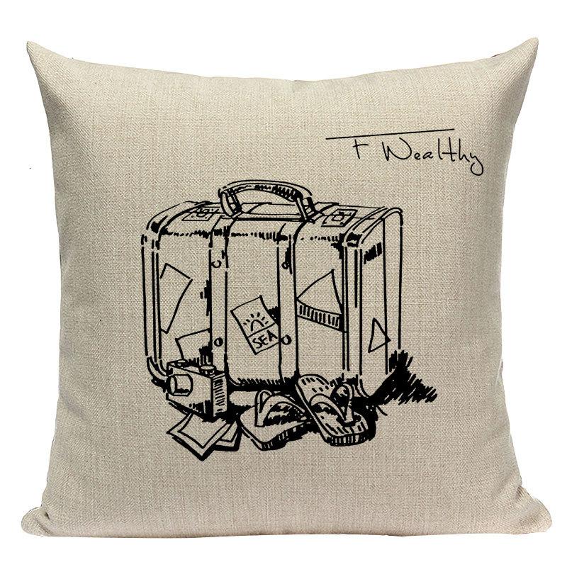 Simple Cushion Decorative Pillows Custom Cushion Cover Building Wind Pillow Case For Pillow Statue Of Liberty Pillow Case