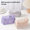Cosmetic Bag Zipper Design Adjustable Size Large Capacity Mesh See-Through Washable Breathable Travel Makeup Organizer Storage Pouch