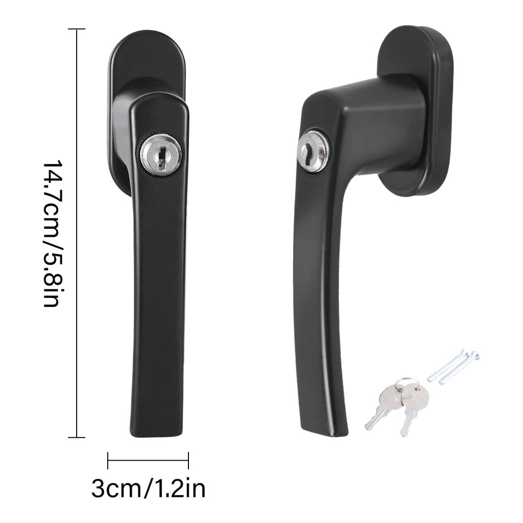 Abschließbarer Fenstergriff mit Schlüssel & Schrauben Schuppentürgriff Schloss Edelstahl Abschließbarer Ersatzgriff Langlebig