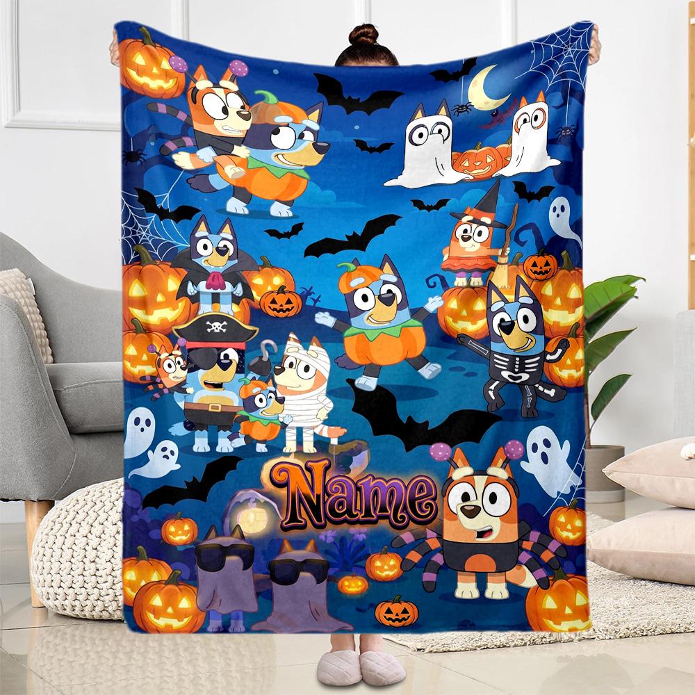Halloween Friends Costumes Personalized Name Blanket Cozy Personalized Blanket Warmthful Decor Suitable for Living Room Bedding Office Picnics