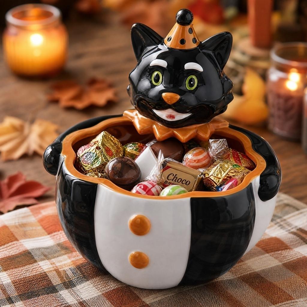 Ciotola per Dolci di Halloween a Forma di Zucca per Conservare Snack per la Festa