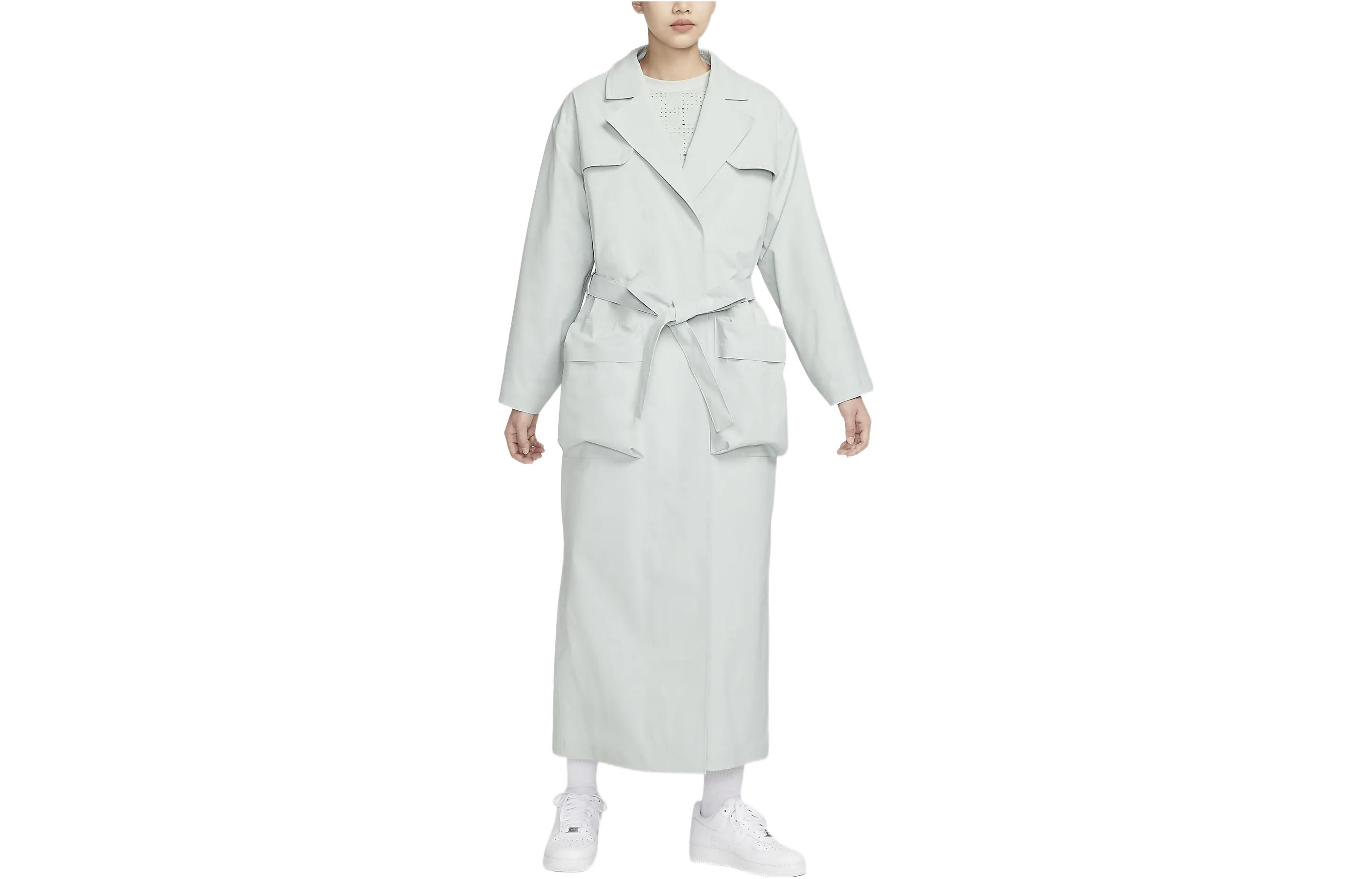Nike Trench Coats Women s Light Silver Lapel Moderate DV8231-034 XL