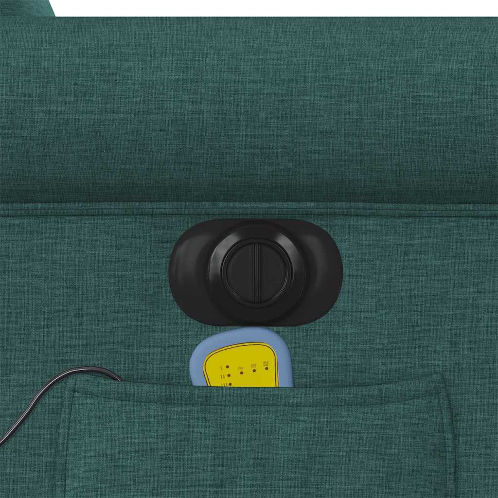 Electric Massage Recliner Dark Green Fabric