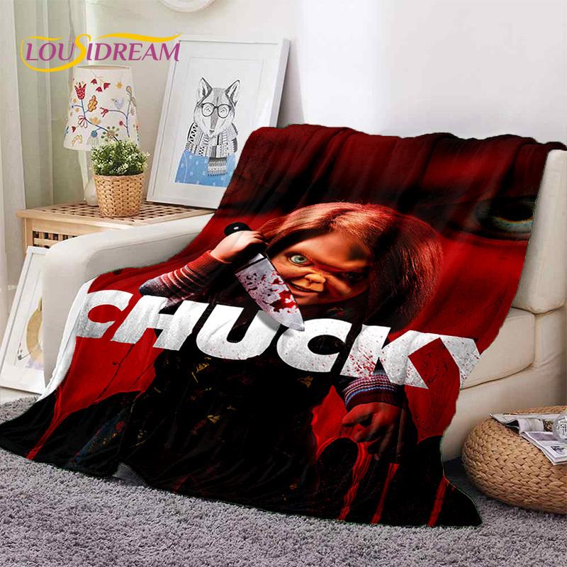 Hororový film Chucky Pennywise Halloween Pila Postava Deku, Měkká Přehozová Deku pro Domov Ložnici Postel Pohovku Piknik Cestovní Kryt