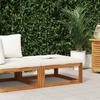 Exclusive House - Footrest with Cream White Cushion Solid Acacia Wood