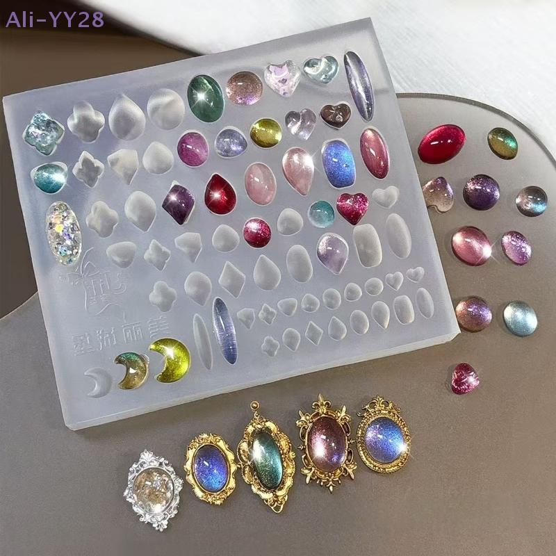 {MX} Retro Picture Frame Gem 3D Relief Manicure Templates Baroque Shell Carving Nail Art Transparent Silicone Mold