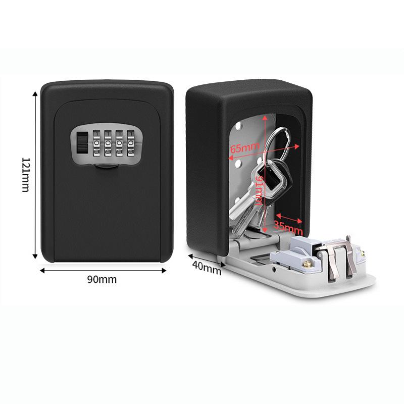 Metal Material Password Lock Storage Box Outdoor Waterproof Wall Mount 4 Digit Password Key Box Anti Theft Lock Safe Box