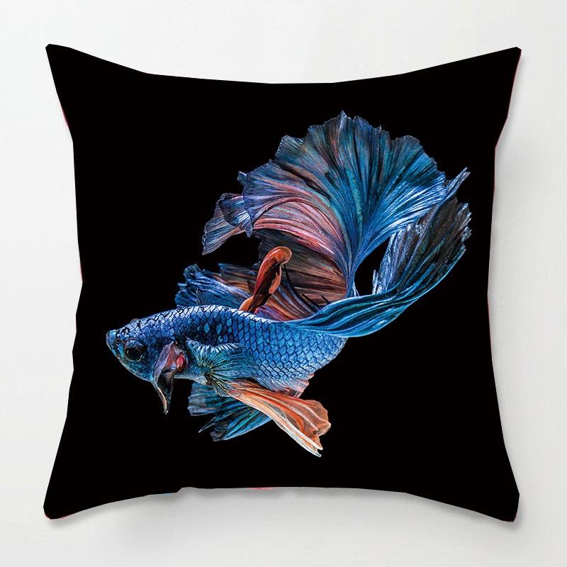 Tatami Bedside Square Pillow Animal Fish Print Pillow Case Home Sofa Pillow Cushion