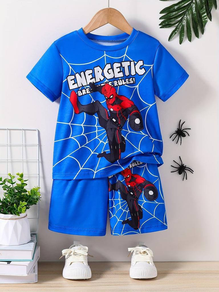 Summer New Casual D Printing Short-sleeved Suit Y Children's Suit Cartoon Letter New