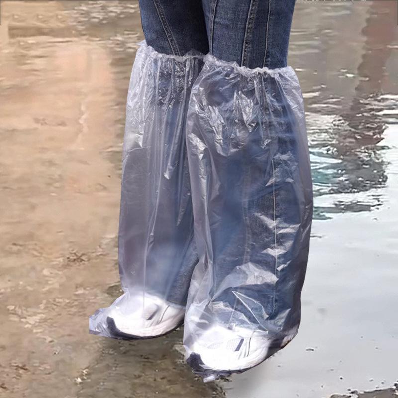 Transparenter wasserdichter Schuhüberzug Einweg-wasserdichter Schuhüberzug Outdoor Rafting Wasserdichte Regenmantelstiefel Oberschenkelhoher Fußüberzug