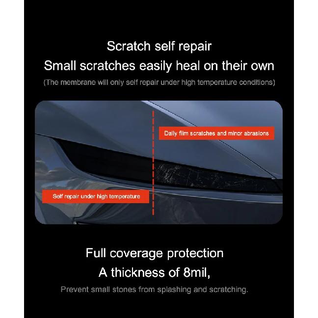 For Tesla Model Y Juniper Headlight Film Clear / Smoked Black TPU Invisible Film For New Model Y 2025 Tail Light Protective Film