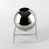 Metal Round Ball Vase Geometric Silver Ball Flower Vase Floral Arrangement Accessories Terrarium Home Decoration Accessories