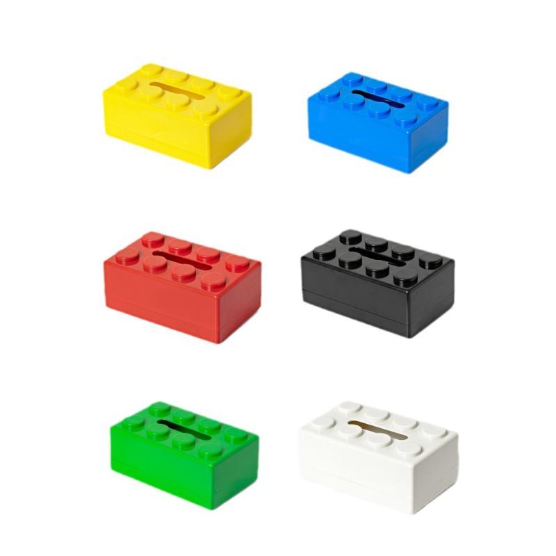 Blocs de construction créatifs avec boîte à mouchoirs à ressort, porte-papier mural sans Perforation, boîte de rangement pour serviettes de visage de salle de bains