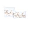 Pillowcase Linen Letters Leaf Embroidery Sofa Cushion Cover