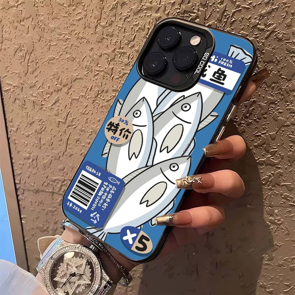 

Sardines Retro Art Seafood Phone Cases For IPhone 17 16 15 14 13 12 11 Plus Pro Max Colorful Case iPhone 15 plus