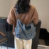 Fashion commuter portable large-capacity bag women's new denim shoulder bag messenger bag tote bag