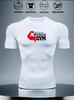 Mens White Compression Short Sleeve T-Shirt Red 4 Muscle Gym Graphic Quick Dry High Elasticity Breathable Workout And Athletic Top