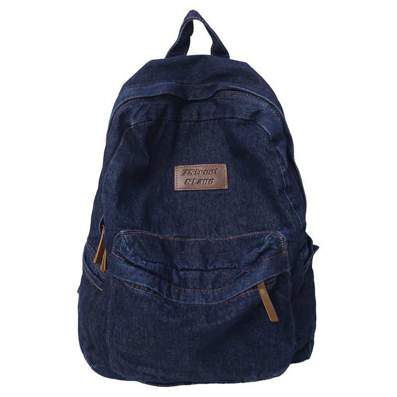 Vintage Jeans-Rucksack, Preppy College-Tagesrucksack, Reise-Rucksack, Laptop-Tasche