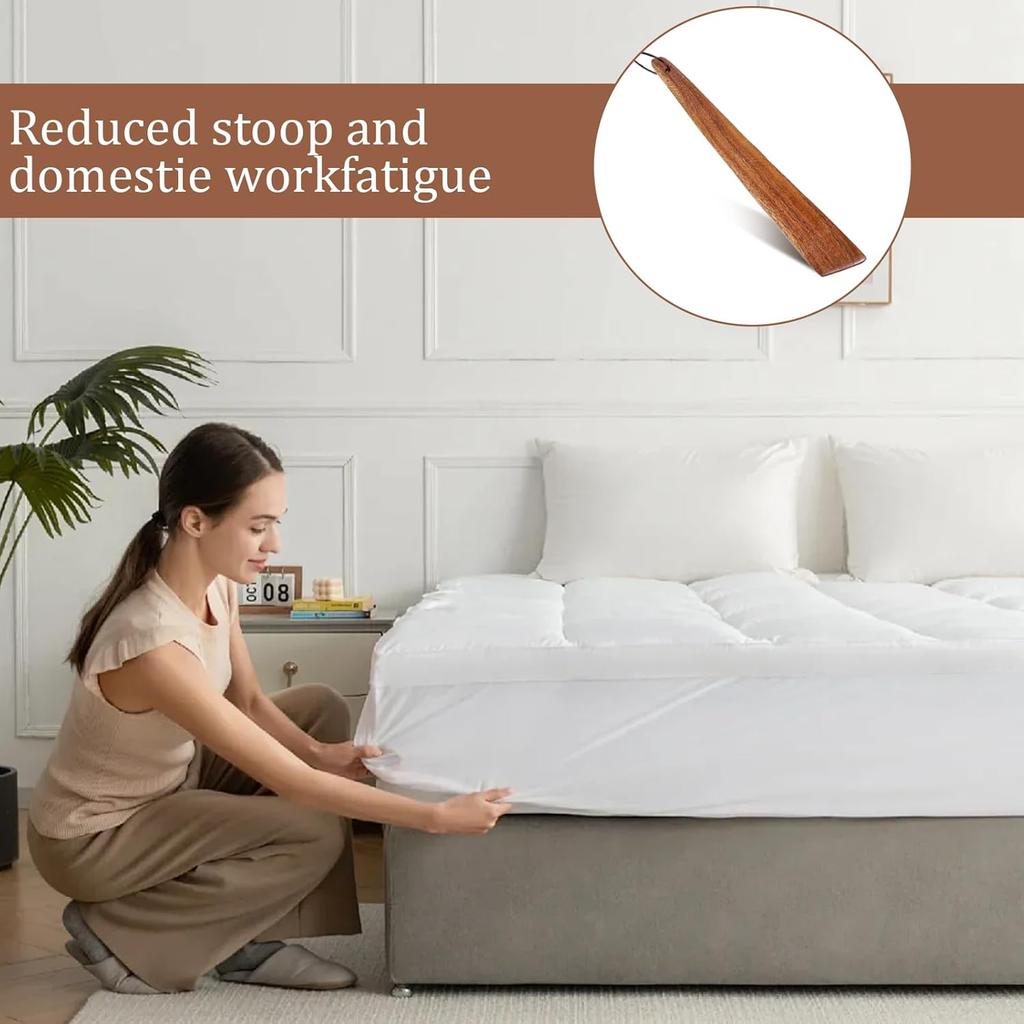 Mattress Lifter Tool, Bed Sheet Tucker Tool for Changing Sheets, Arthritis-Friendly Wooden Bed Sheets Lifter Wedge to Protect Your Hand (12 inch)