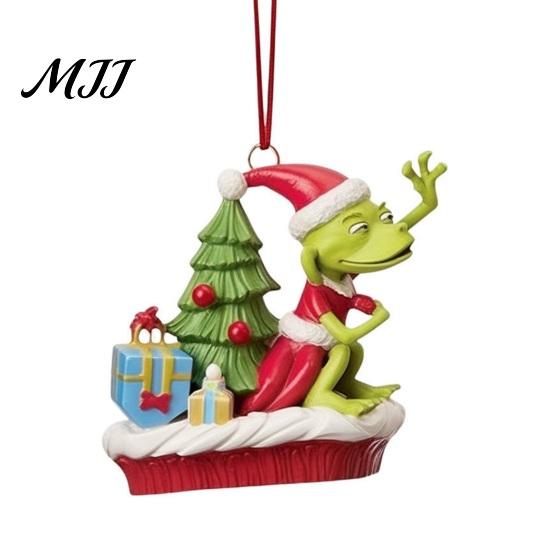 Colorful Elf Pendant for DIY Crafts Green Christmas Ornament, Flat Acrylic Tree Hanging Decorative Charms Holiday Gifts Car Mirror Backpack,