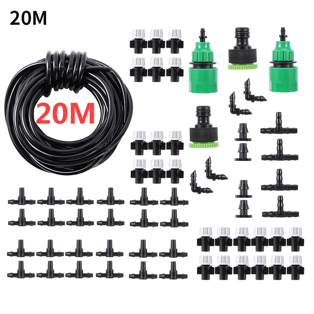 Greenhouse 10/20M DIY Drip Irrigation System Automatic Watering Garden Hose Micro Drip Watering Kits with Adjustable Drippers