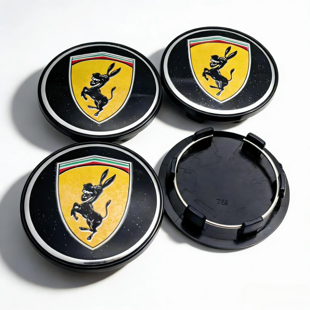 4pcs Donkey Logo Badge Emblem Car Wheel Center Caps 69MM Clip 56MM Wheels Hub Dust Cap Rim Hubcaps Cover Replace Car Accessories