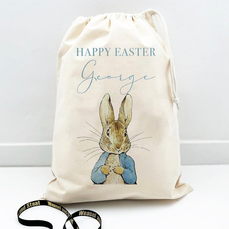 Gepersonaliseerde Custom Paashaas Traktatietas Konijn Vrolijk Pasen Feestdecoratie Paaseieren Zoekmand Kinderen Kind Jongen Meisje Cadeauzak