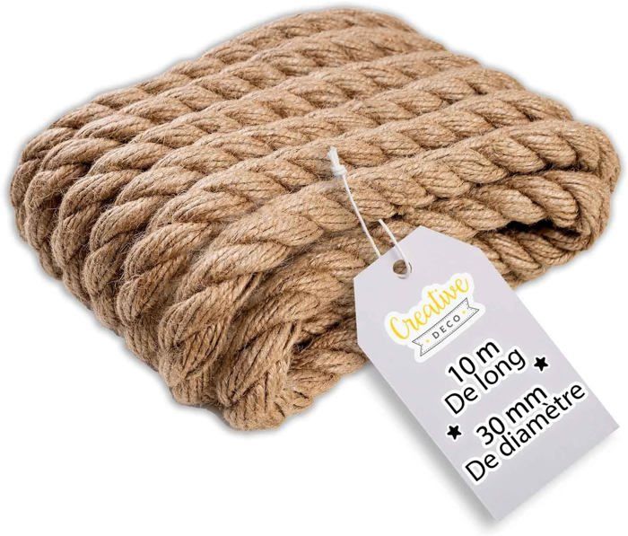 Corde de Jute Epaisse Creative Deco - Marron - 30mm - 546kg