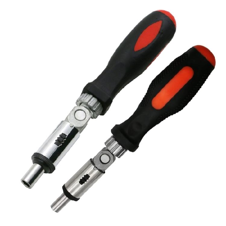Adjustable Ratchet Screwdriver Rotating Ratchet Screwdriver Multifunction 180 Degree Angled Ratchet Screwdriver