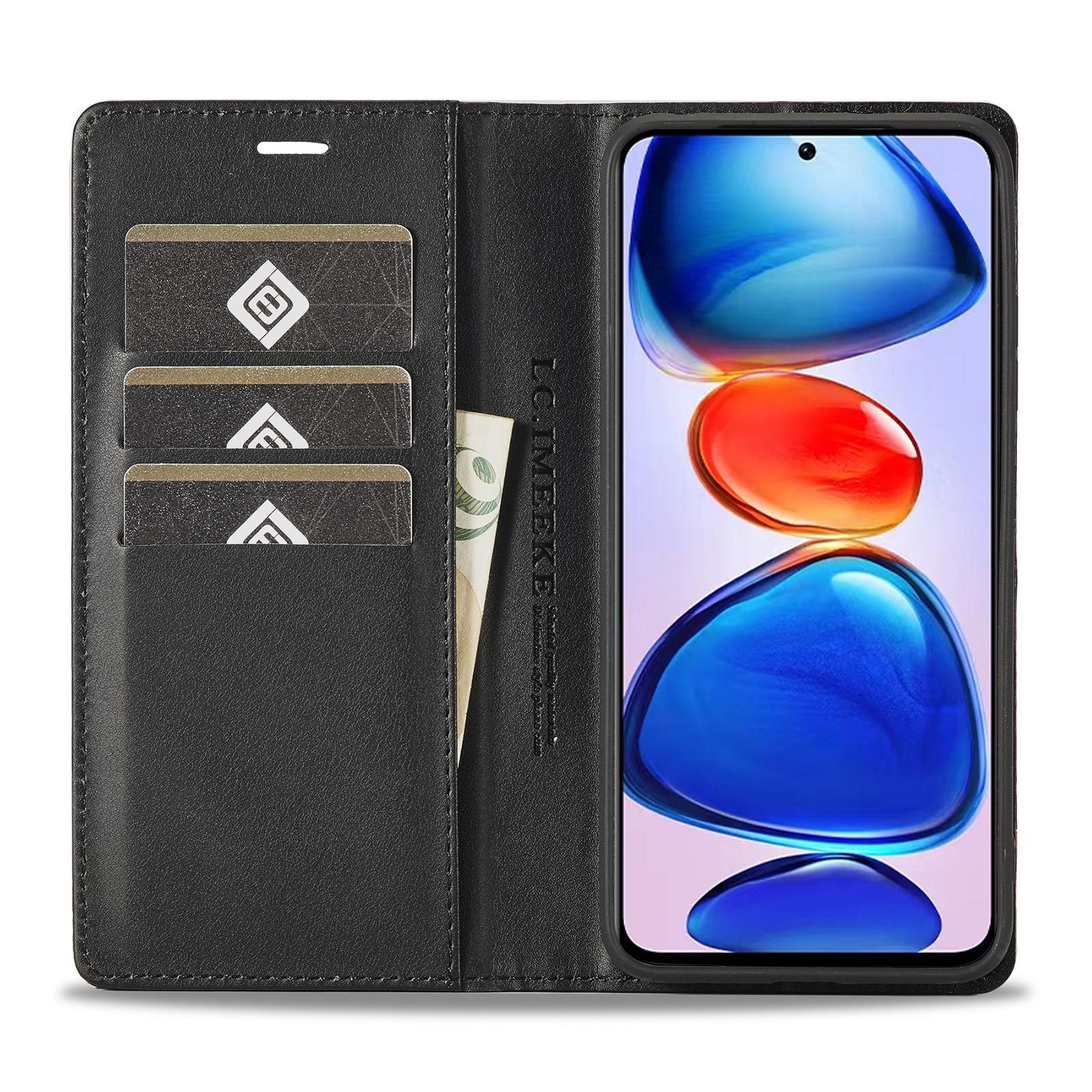 

LC.IMEEKE For Xiaomi Redmi Note 12 Pro 4G/Note 11 Pro 4G (Mediatek)/5G (Qualcomm) Carbon Fiber Texture Stand Cover PU Leather Wallet Phone Case Vertical Stripe