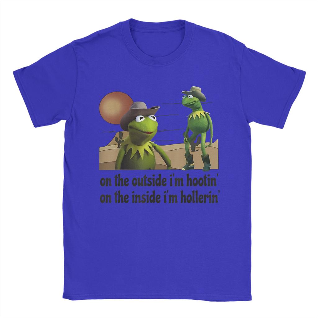 Fun On the Outside I Am Hootin On the Inside TShirt for Unisex Round Collar Cotton T Shirts  Short Sleeve Tees Summer Clothes