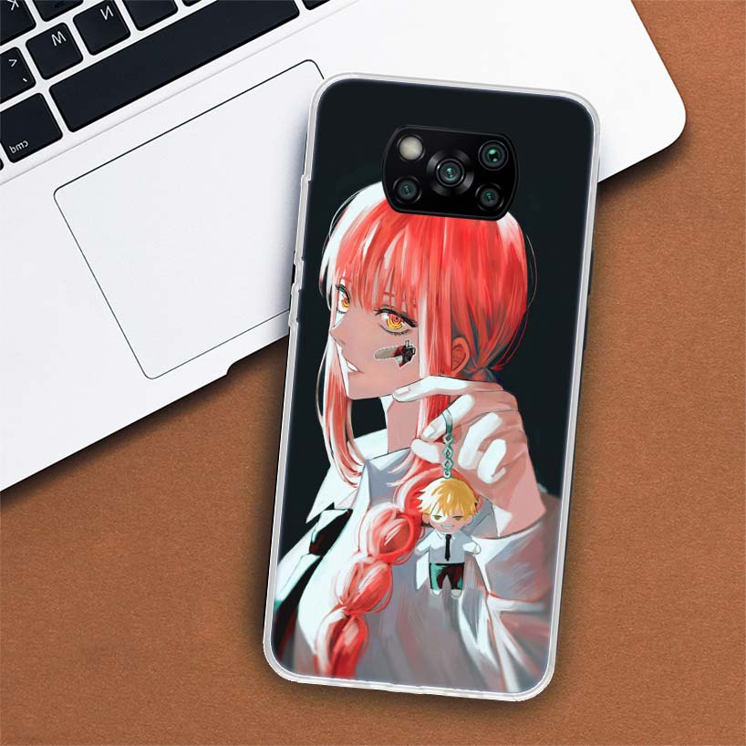 

Чехол для телефона Power Makima Chainsaw Man для Xiaomi Poco X3 GT X4 NFC M4 Pro M3 M2 F3 F2 F1 Mi Note 10 A3 A2 Lite A1 CC9E Fundas Xiaomi Poco X3 Pro