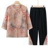 Summer Clothing for The Elderly Short-sleeved Fashionable Ladies' Traditional Chinese Style Suit Two-piece Suit