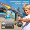 Powerful UZI Electric Water Gun with Light Up Glowing Silencer Automatic Water Blaster for Summer Outdoor Shooting Games