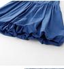 Women's Casual Japanese Blue Sleeveless Lantern Dress