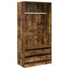 Wardrobe Smoked Oak Finish 100 x 50 x 200 cm Engineered Wood
