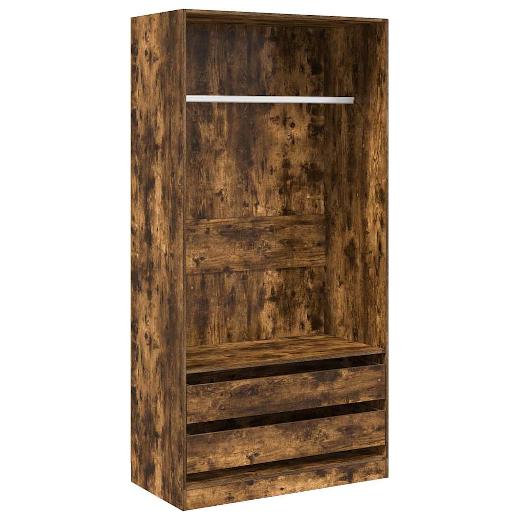 Wardrobe Smoked Oak Finish 100 x 50 x 200 cm Engineered Wood