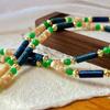 Vintage Natural Shell Natural Lapis Lazuli Necklace Atmosphere Clavicle Chain Autumn And Winter Maillard Style